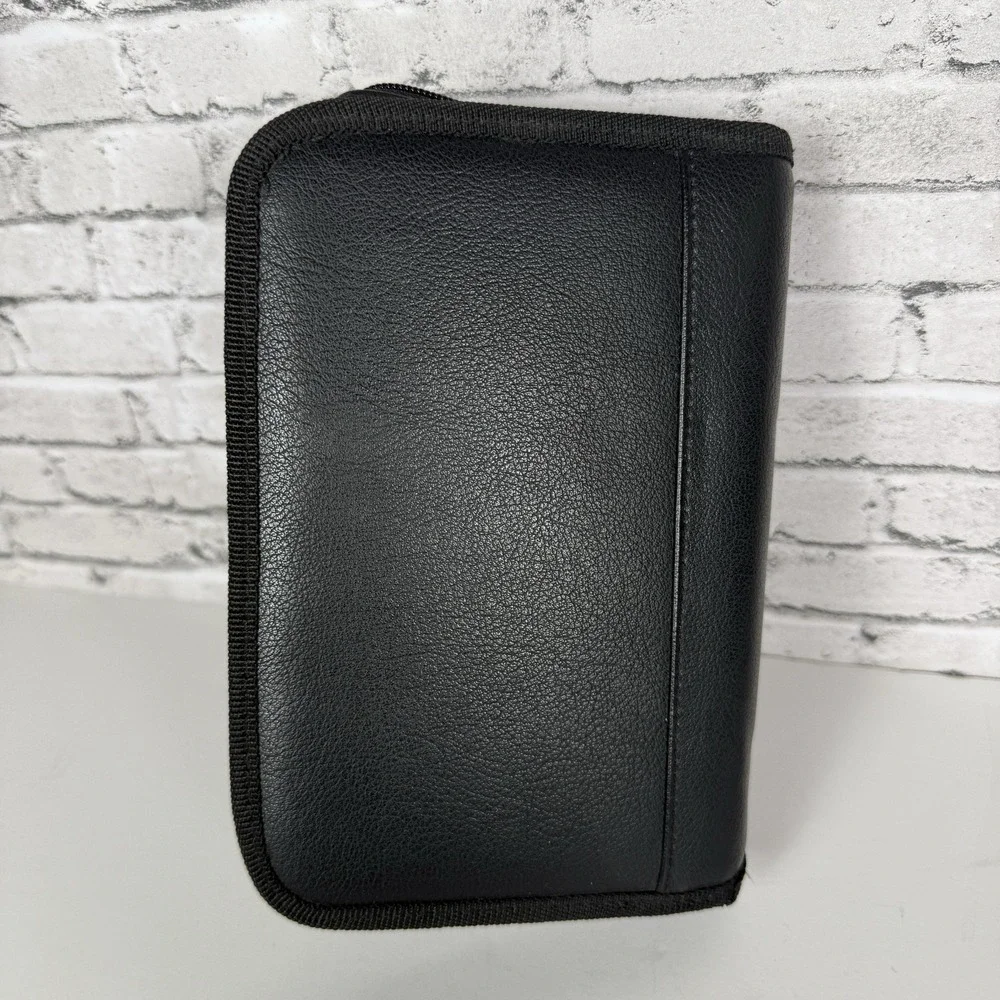 Nintendo DS Carry Travel Case Bi Fold Black Faux Leather